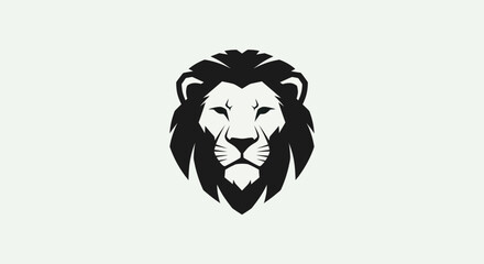 Lion head silhouette on white background © Imam