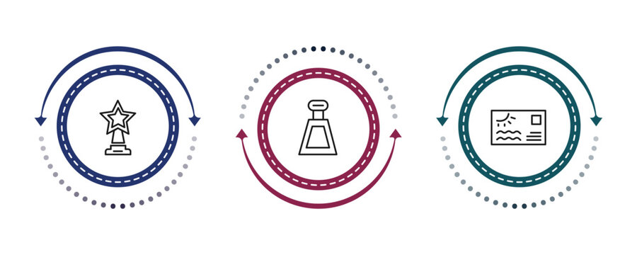 outline other icons set - star prize, kilograms, sea business card. editable vector for web and mobile ui