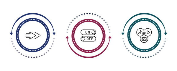 Obraz premium outline multimedia icons set - fast, switches, multimedia. editable vector for web and mobile ui