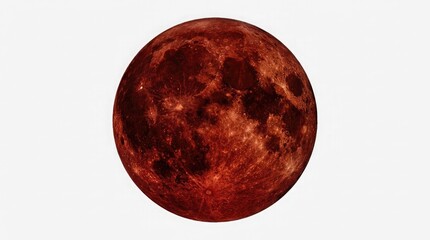 Naklejka premium The moon appears in a dark red hue during a lunar eclipse in space.