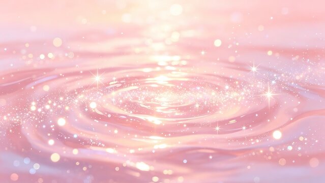 Pink Gradient Background with Glitter Particles Light Spots Water Glaze Texture Fresh Dreamy Soft Soothing Glow