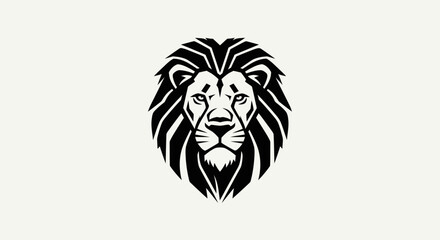 Obraz premium Lion head silhouette on white background