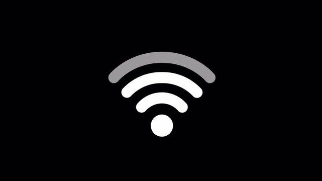 No WiFi Signal Disconnected Network Error Icon Animation Transparent Background 4K Video
