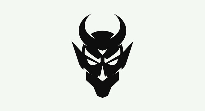 Black devil face silhouette illustration