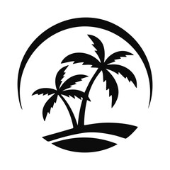 Obraz premium Tropical Beach Vacation Icon Design.