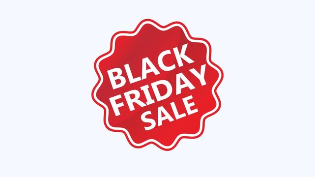 Red starburst sticker promoting major black friday sale. Ideal for retail websites and social media.
