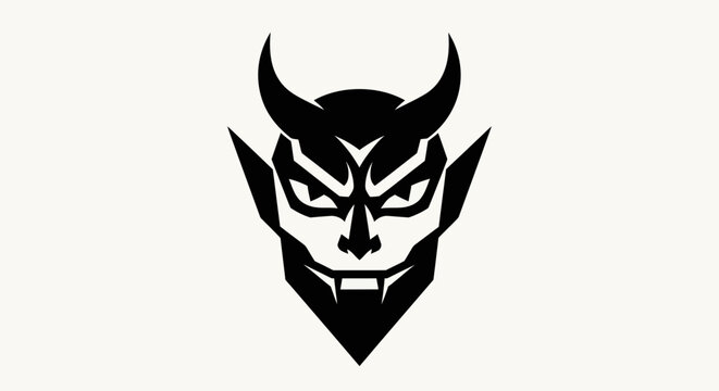 Black devil silhouette on white background