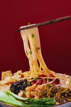 Liuzhou Guangxi luosifen rice noodles with chopsticks