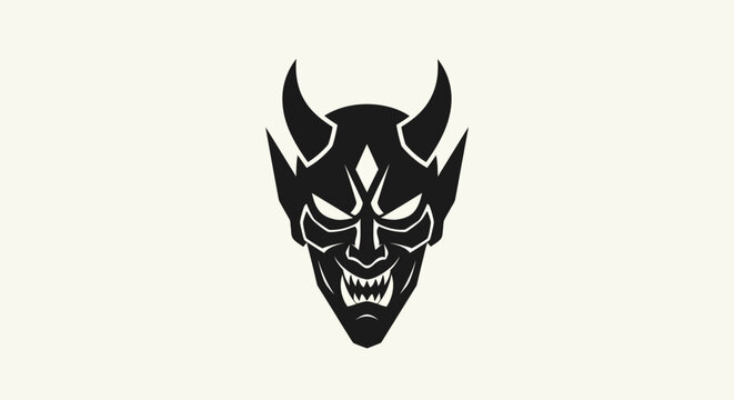 Black devil silhouette on white background