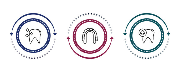 outline dentist icons set - tooth whitening, maxilla, dental care. editable vector for web and mobile ui © IconArt