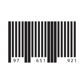 Black and white barcode vector with numbers 97651921