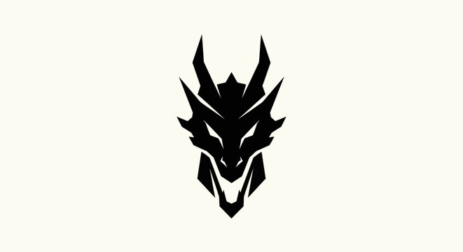 Black dragon head silhouette design