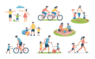 Fototapeta premium Family enjoying outdoor activities. 