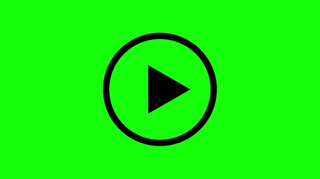 Fast forward and play button icon animation for digital media player interface on green screen