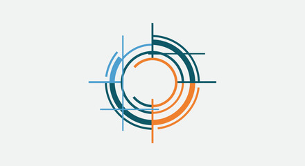 Abstract Geometric Circular Logo Concept © Bayar