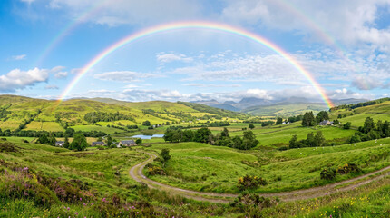 Fototapeta premium landscape with rainbow