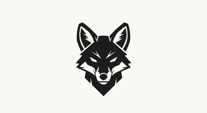 Stylized fox head illustration on white