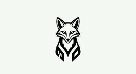 Stylized fox head logo graphic design © Iyan
