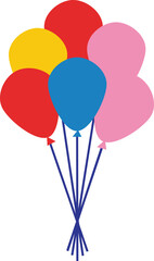 Colorful balloons tied together © Top Stock