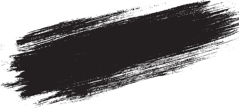 Black ink brush stroke on white background