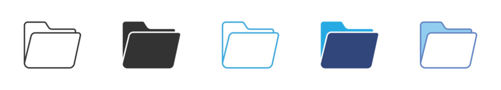 Folder  Icon Set , file management symbols, document storage folders, digital archive icons, and office organization vector icons.