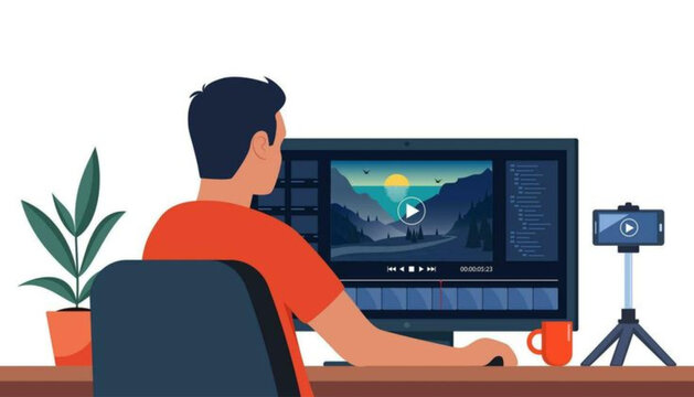 man watching tv