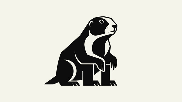 Stylized groundhog illustration on white