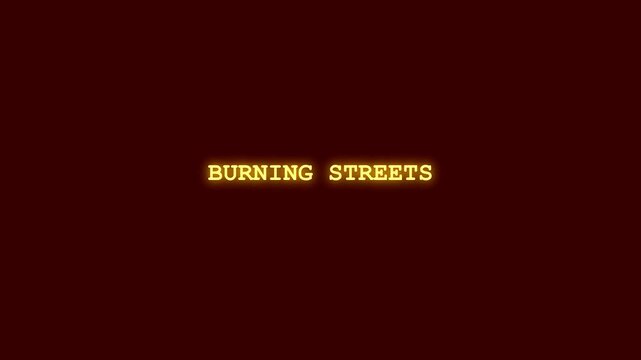 Burning Streets Glowing Text Reveal Urban Heatwave Urban Heat Island Effect Concrete Jungle Overheating City Temperature Crisis Summer Danger Cyberpunk Matrix Glitch Decoding Animation Motion Graphics