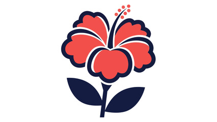 Stylized hibiscus flower illustration © Iyan