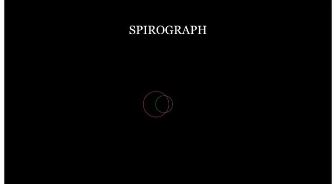 Spirograph geometric motion animation with rotating circles on animation black
