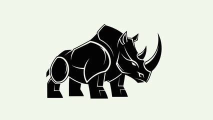 Stylized black rhino silhouette © Insto