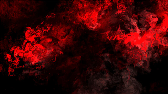 Dramatic red smoke background on black, abstract fire and flame texture vector, intense scarlet vapor and mist clouds for cinematic posters