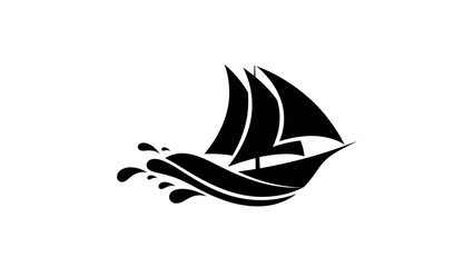 Sailing vessel graphic on white background © Imam
