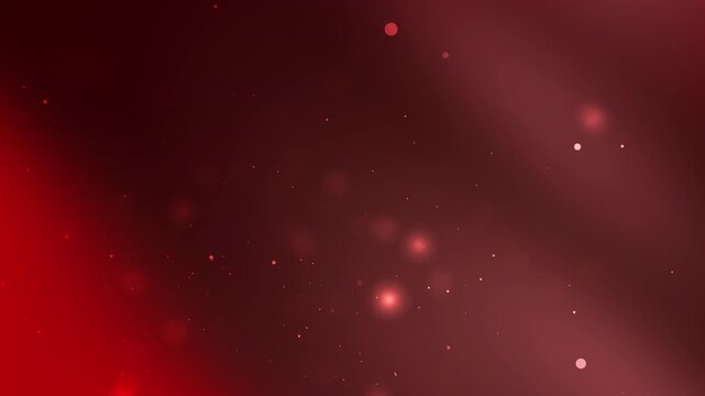 Dark red abstract background with gradient lighting and scattered glowing light particles
