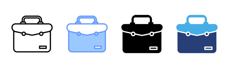 Fototapeta premium Briefcase icon set multiple style collection