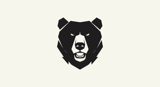Geometric bear head vector illustration