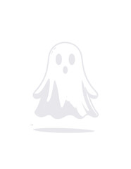 Fototapeta premium Cute Little Ghost Character Floating Illustration