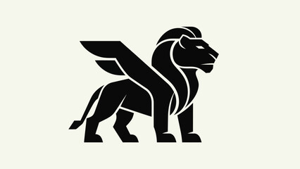 Fototapeta premium Winged lion symbol illustration