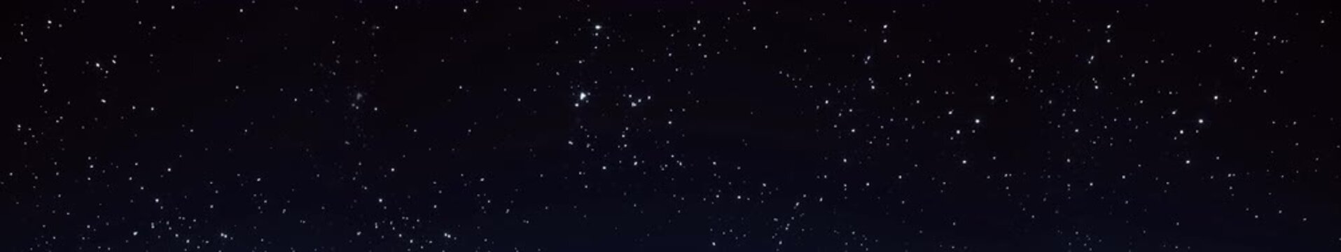 Timelapse Dark Starry Night Sky Panorama with Dense White Stars on Deep Blue Background