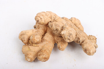 Fototapeta premium Fresh Ginger Root on White Background