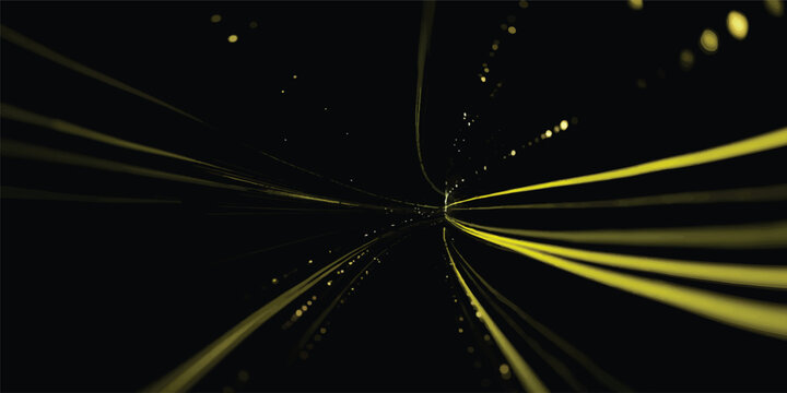 Abstract motion background loop with glowing technology lines and bright neon energy waves across black space