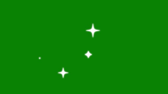 twinkle stars overlay screen, flat vector doodles, sparkle glitter light effect Beautiful Abstract green Background, Seamlessly Loopable Animation. 4k