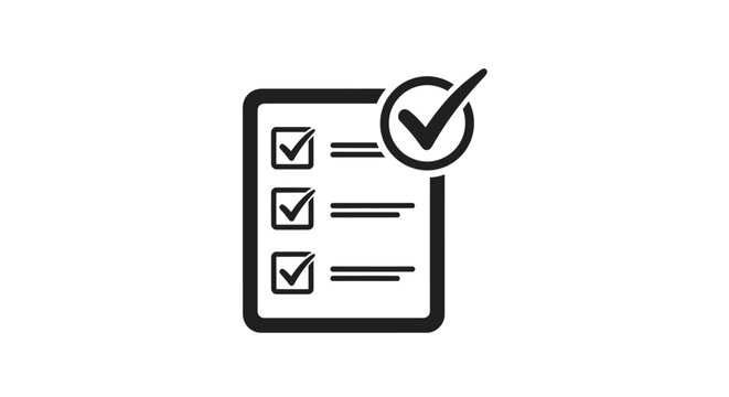 Checklist icon with verified tasks.