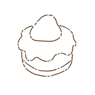 vector illustration of a mini cheesecake with strawberry topping