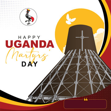 Celebrate faith and heritage with this stunning Uganda Martyrs' Day graphic artwork, perfect for religious greeting cards, social media posts, and commemorative banners.
