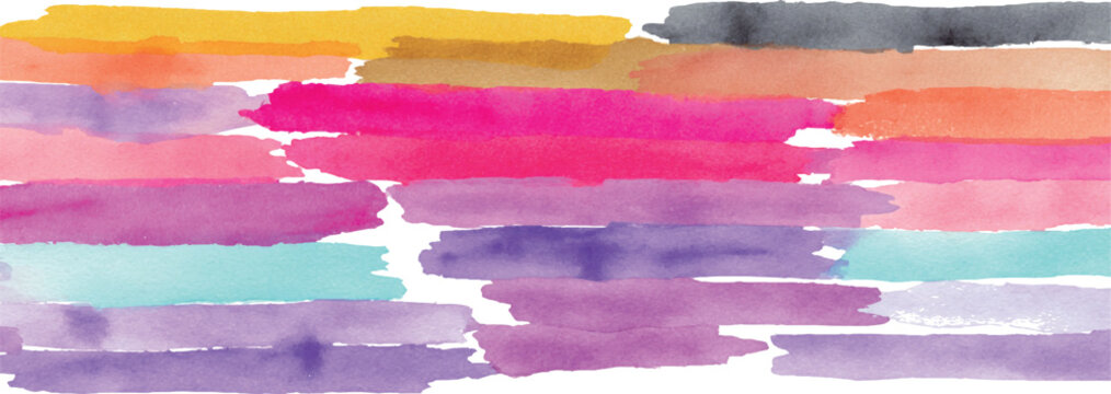 Watercolor brush strokes background, colorful abstract pattern