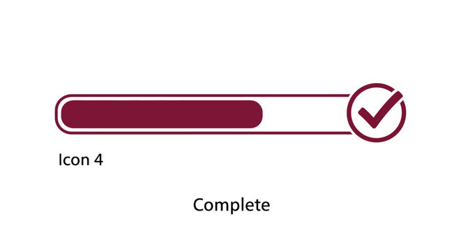 Completed progress bar with checkmark icon.