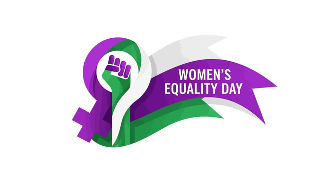 Womens Equality Day Graphic Illustration with Female Symbol and Raised Fist