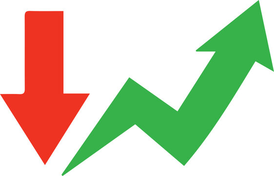 Green arrow up and red arrow down Vector