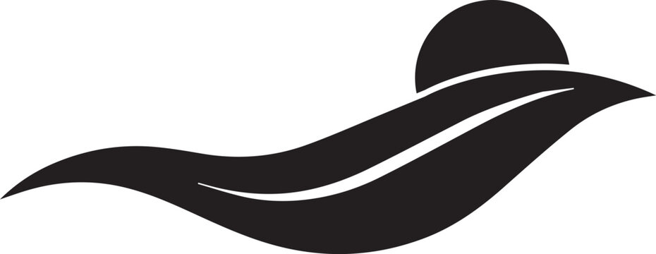 Black swan swimming in water Vector